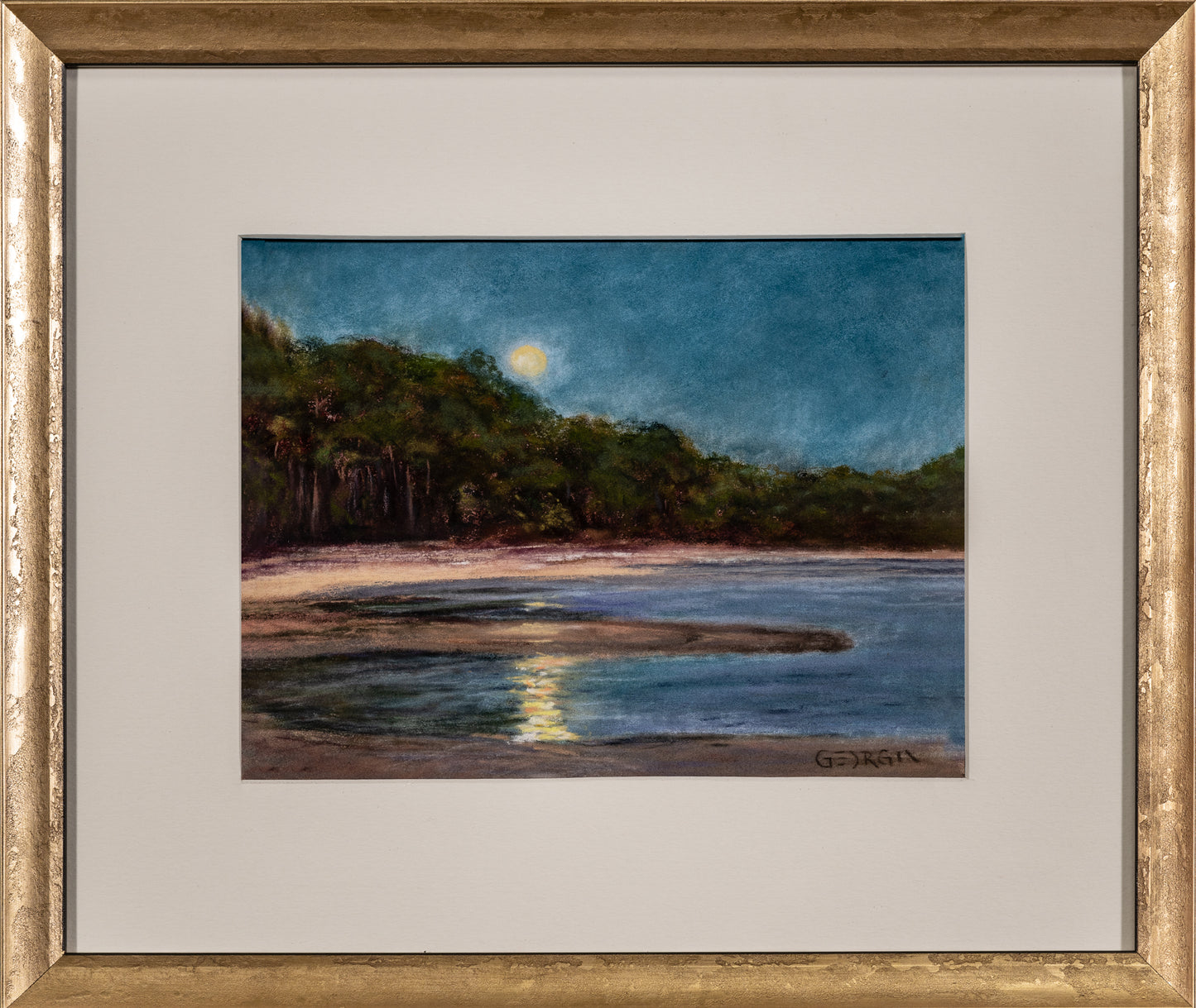 Moon rise at the bay 12X15